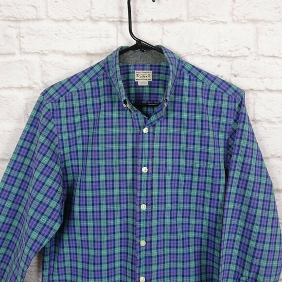 J. Crew Men's Button Down Shirt Top Long Sleeves Green Blue Multicolor Plaid S - Picture 3 of 12